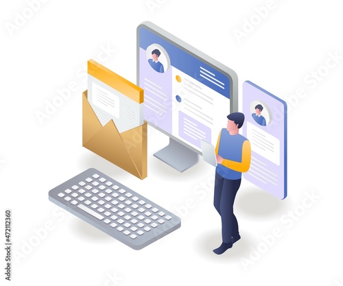 Men use social media and email