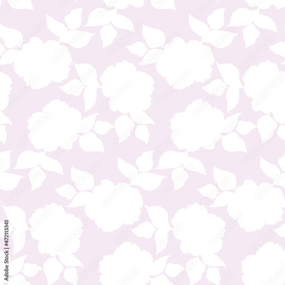 Pritty rose flower with leaves, seamless pattern for textile or wallpaper. Cute for girl and romantic style 