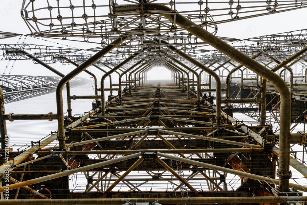 Radar System Duga at the Chernobyl Exclusion Zone, Ukraine. Abandoned soviet antenna complex Radar System Duga at the Chernobyl Exclusion Zone, Ukraine. Abandoned soviet antenna complex