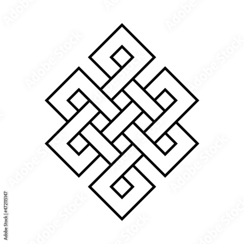 Endless knot - black vector symbol