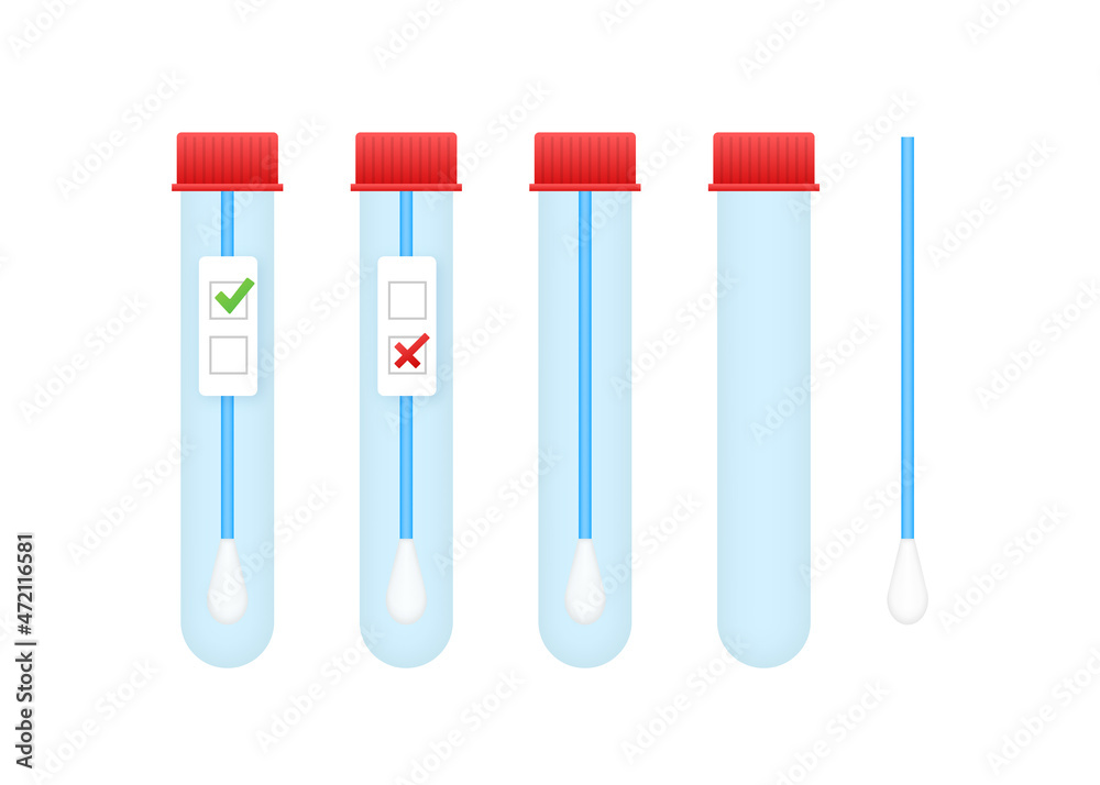Corona virus covid 19 tube test medical laboratory. Tested positive and negative. Vector stock illustration. Corona virus covid 19 tube test medical laboratory. Tested positive and negative. Vector stock illustration.