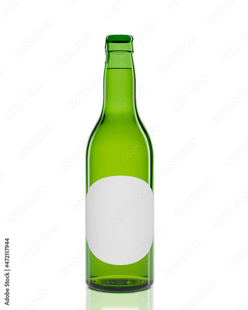 Green bottle on a white background, isolated. dark beer. Green bottle on a white background, isolated. dark beer.