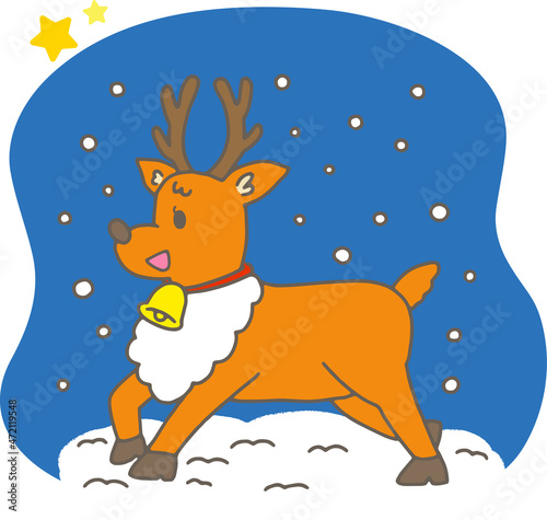 かわいいトナカイ/This is an illustration of a cute reindeer.
