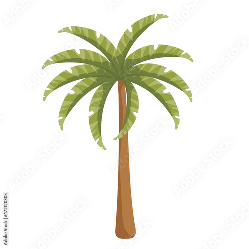 Cartoon banana tree, vector graphics.