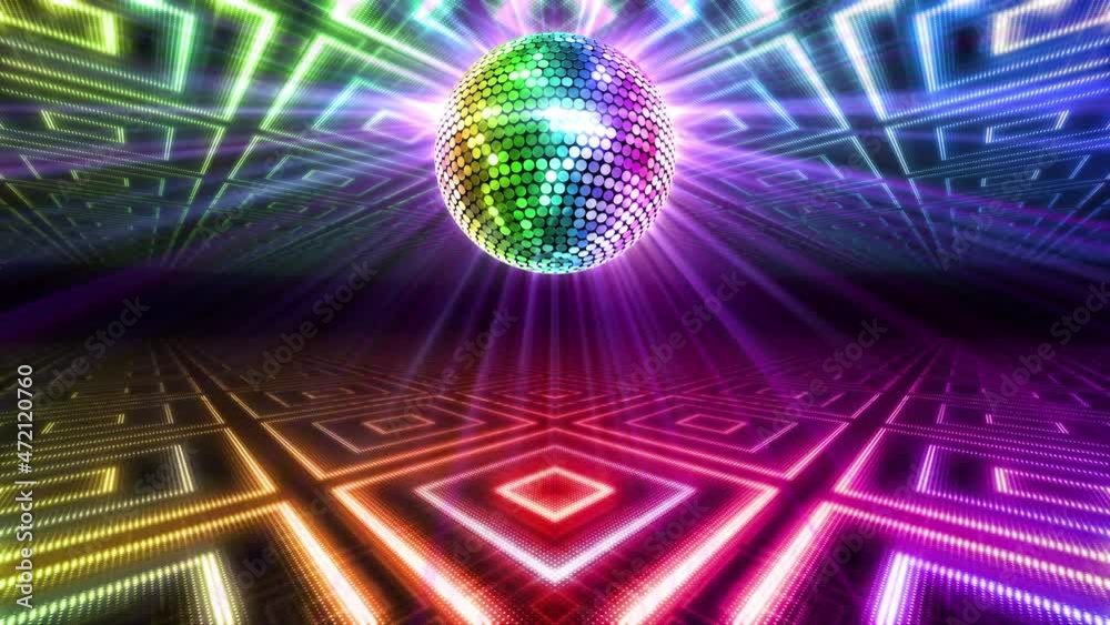 Mirror Ball Disco Lights Club Dance Party Glitter Background