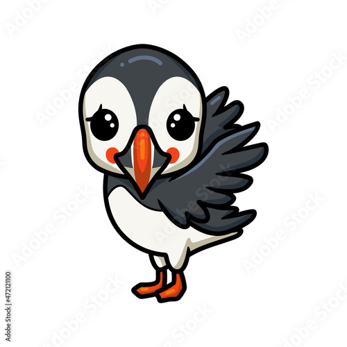 Cute little puffin bird cartoon