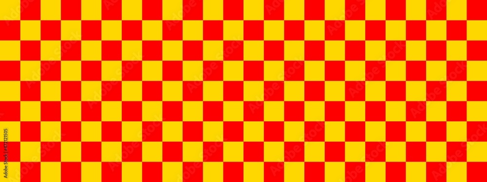Checkerboard banner. Red and Gold colors of checkerboard. Small squares, small cells. Chessboard, checkerboard texture. Squares pattern. Background. Checkerboard banner. Red and Gold colors of checkerboard. Small squares, small cells. Chessboard, checkerboard texture. Squares pattern. Background.