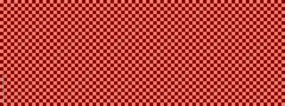 Checkerboard banner. Maroon and Salmon colors of checkerboard. Small squares, small cells. Chessboard, checkerboard texture. Squares pattern. Background. Checkerboard banner. Maroon and Salmon colors of checkerboard. Small squares, small cells. Chessboard, checkerboard texture. Squares pattern. Background.