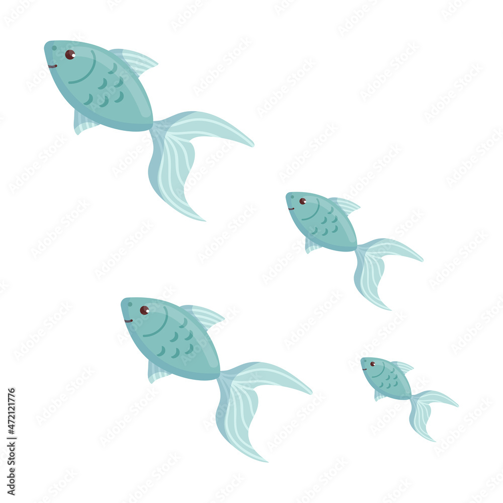 Cute fish, cartoon vector graphics isolated on white background. Cute fish, cartoon vector graphics isolated on white background.