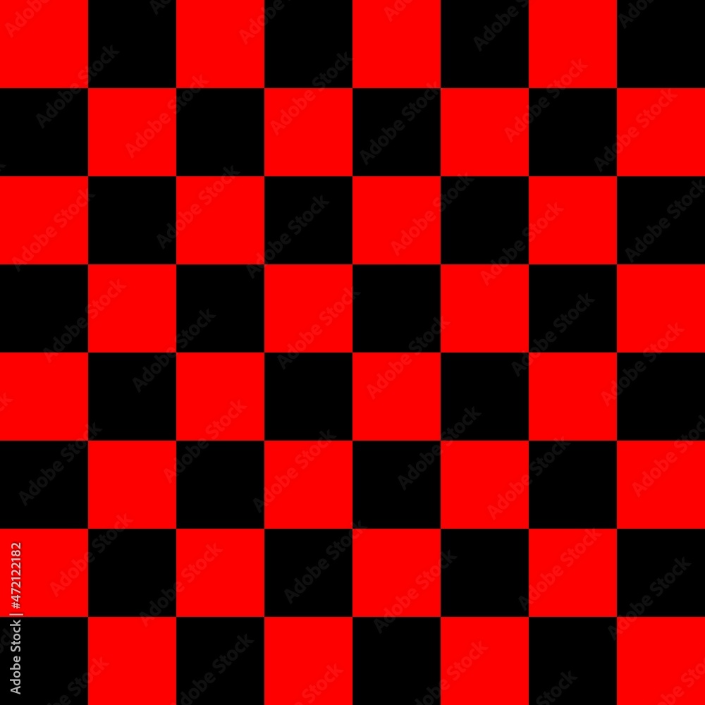 Checkerboard 8 by 8. Black and Red colors of checkerboard. Chessboard, checkerboard texture. Squares pattern. Background. Checkerboard 8 by 8. Black and Red colors of checkerboard. Chessboard, checkerboard texture. Squares pattern. Background.