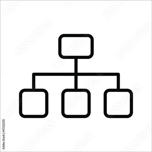 hierarchical outline, thin, flat, digital icons for web and mobile. on a white background.
