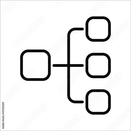 hierarchical outline, thin, flat, digital icons for web and mobile. on a white background.