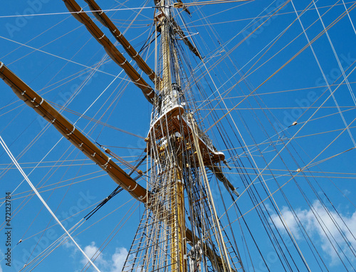 Sailing equipment of a sailing ship