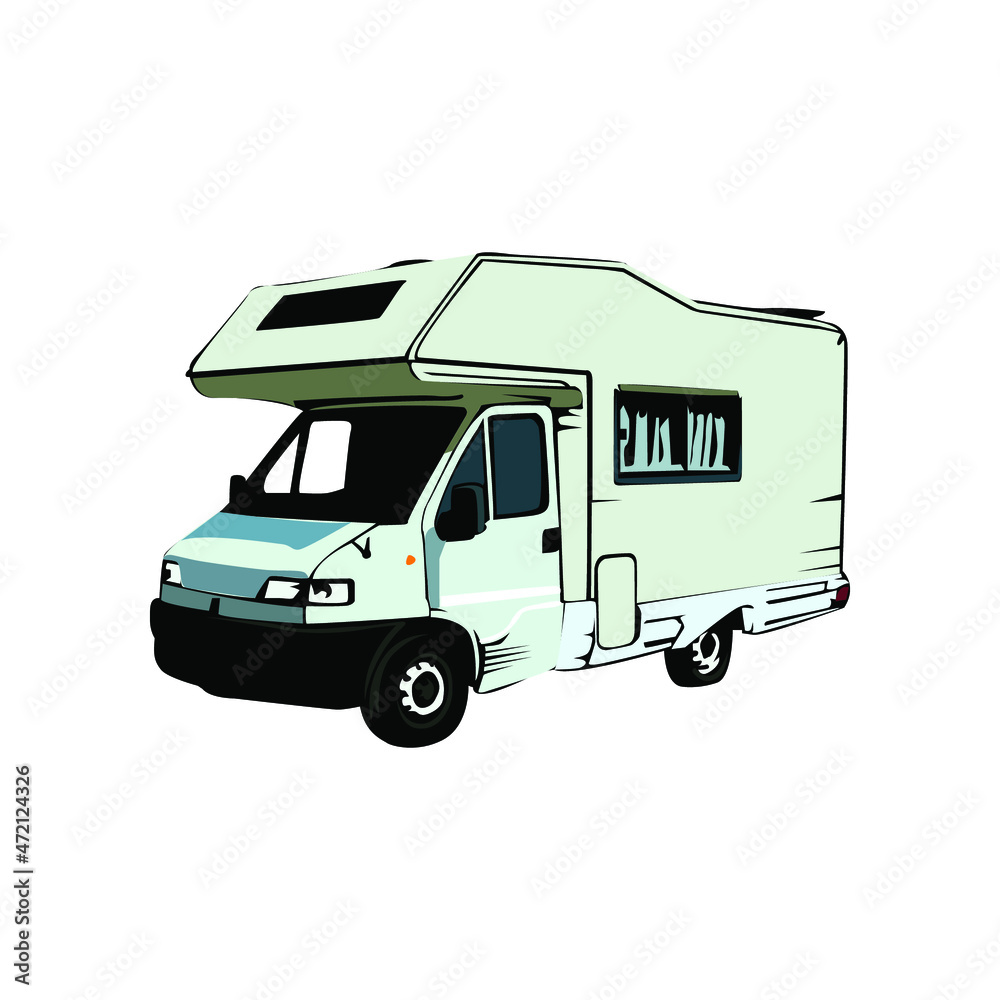 Illustration Vector Graphic of Camper Van