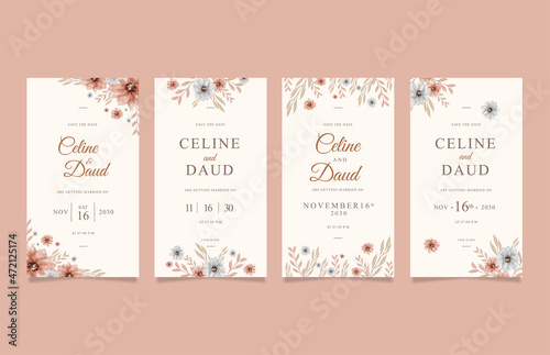 Romantic and beautiful wedding invitation for mobile