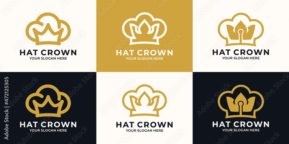 hat crown combination logo for professional chef inspiration logo