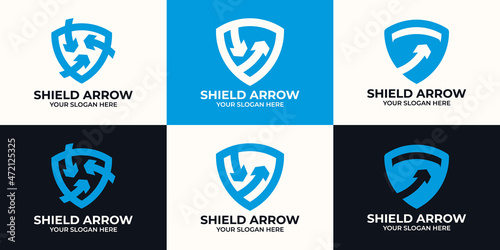 shield arrow combination logo for safety inspiration logo
