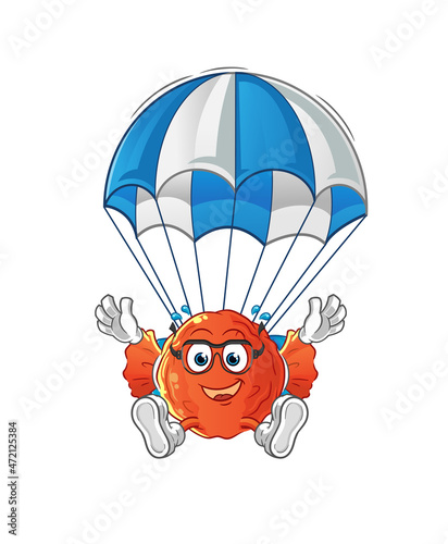 Fototapeta Naklejka Na Ścianę i Meble -  wrapped candy skydiving character. cartoon mascot vector
