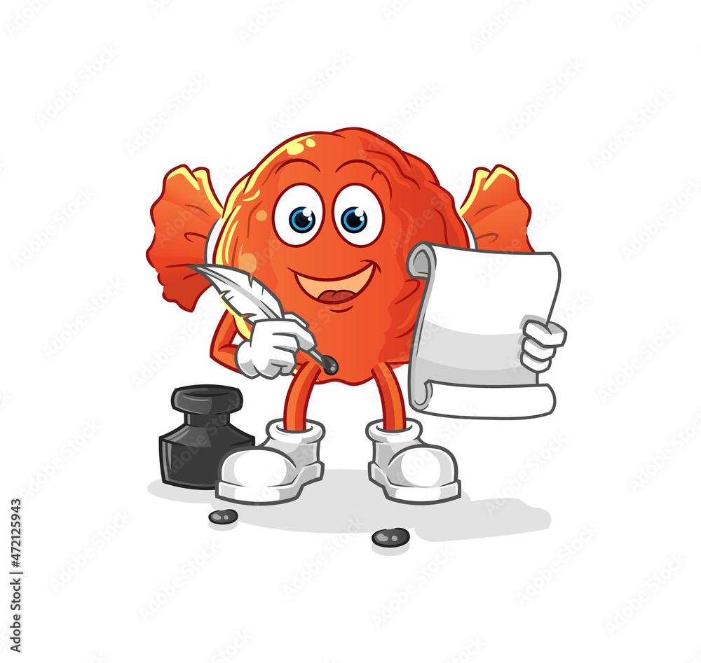Obraz premium wrapped candy writer vector. cartoon character