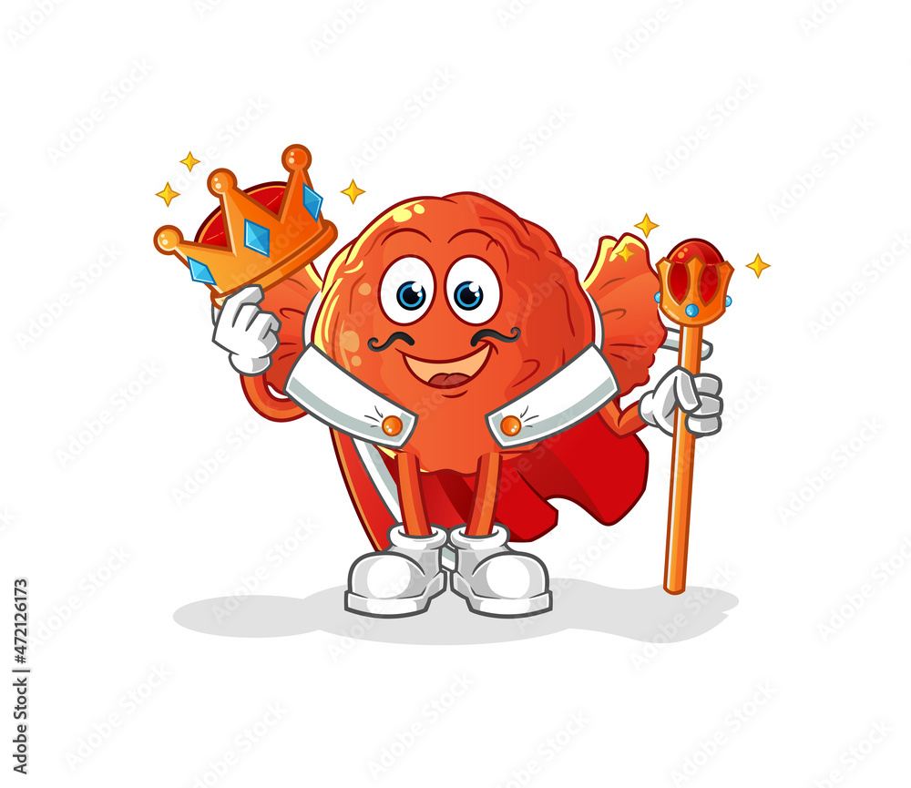 Obraz premium wrapped candy king vector. cartoon character