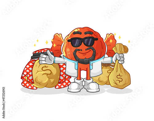 wrapped candy rich arabian mascot. cartoon vector