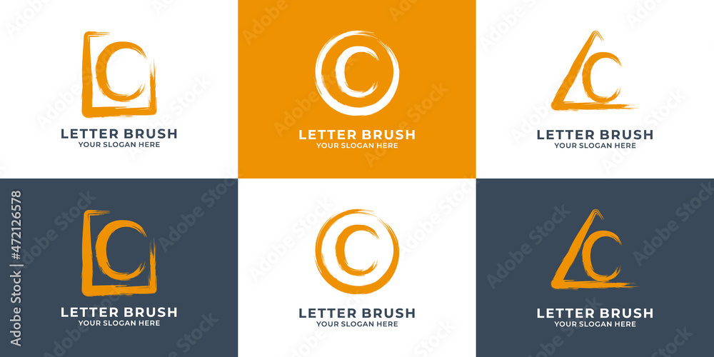 C initial letter brush logo for business and brand inspiration logo