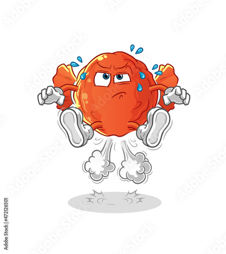 wrapped candy fart jumping illustration. character vector