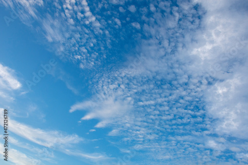 Background. Cirrus clouds in a blue sky