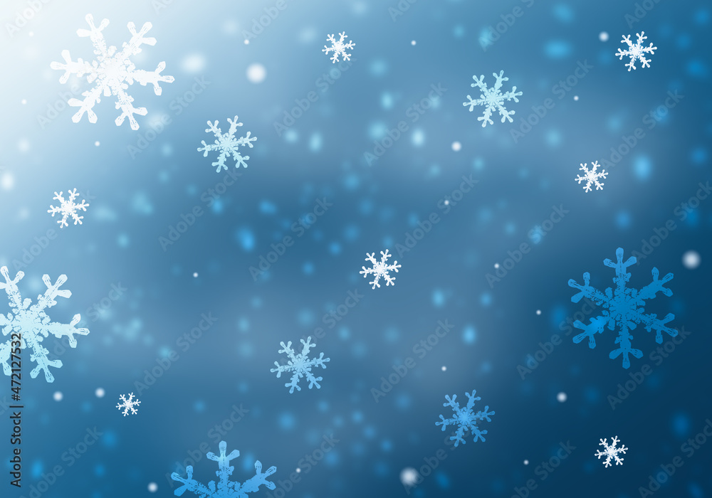 Blue christmas background with snow and snowflakes for holiday card . Blue christmas background with snow and snowflakes for holiday card .