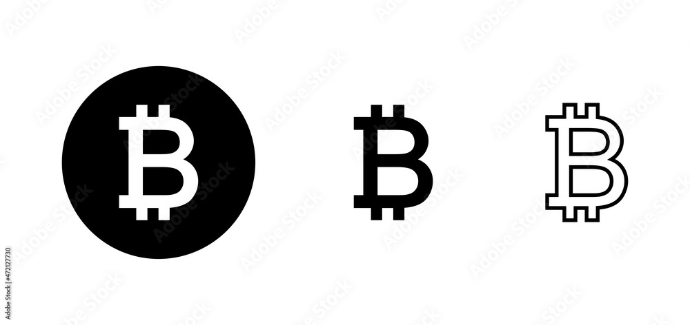 Obraz premium Bitcoin icons set. bitcoin sign and symbol. payment symbol. cryptocurrency logo