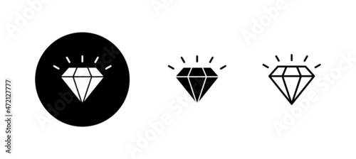 Diamond icons set. diamond gems sign and symbol