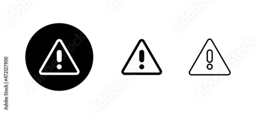 Free Download Exclamation danger icons set. attention sign and symbol. Hazard warning attention sign - GFXLoad