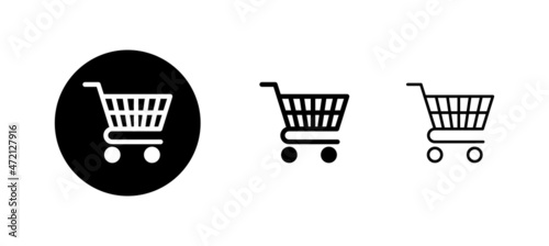 Shopping icons set. Shopping cart sign and symbol. Trolley icon