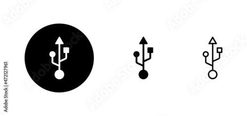 Usb icons set. Flash disk sign and symbol. flash drive sign.