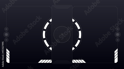 Vector abstract futuristic interface frame, HUD. Display panel template design. Technologies of the future, for technology and computer video games.