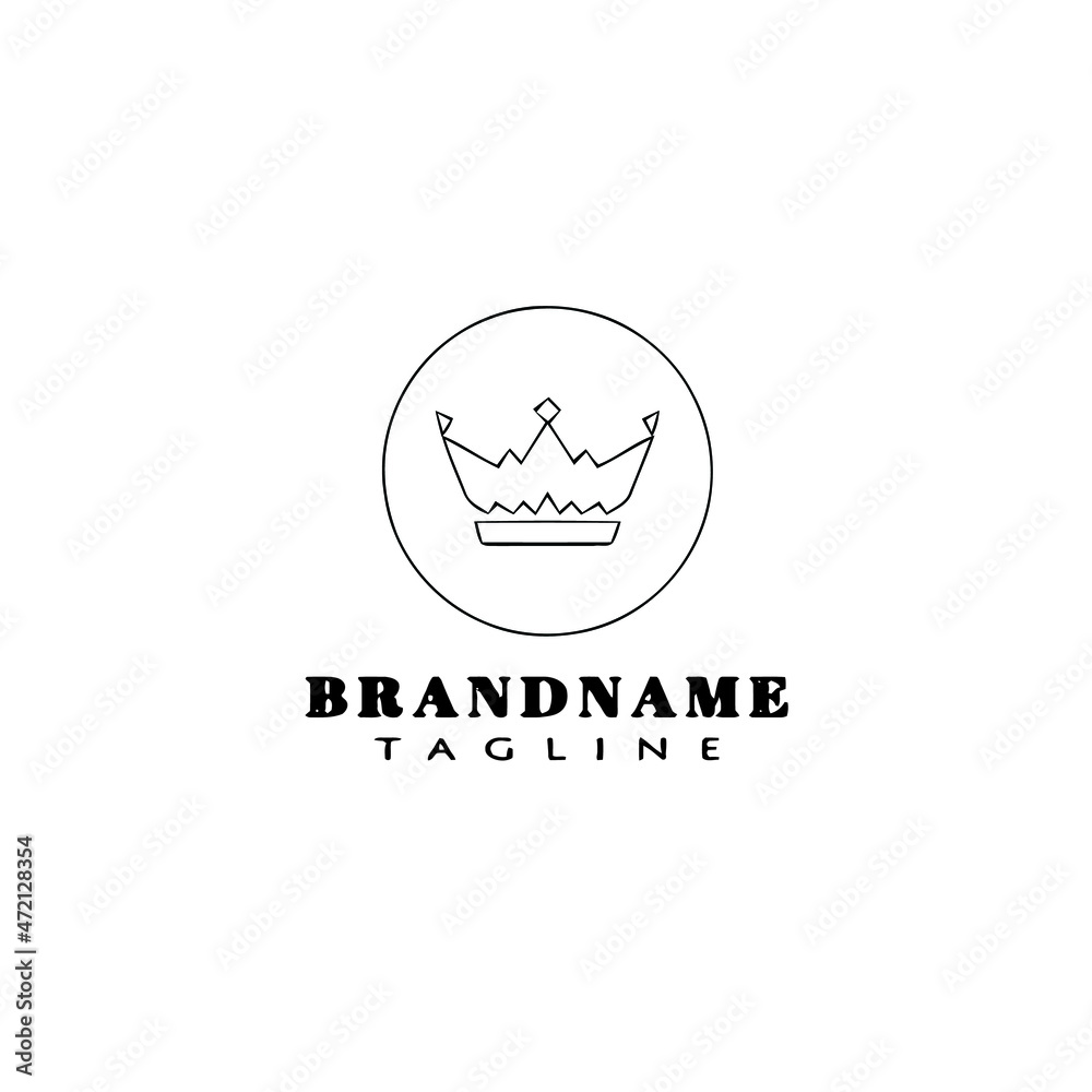 Fototapeta premium crown logo cartoon design template icon creative isolated vector illustration