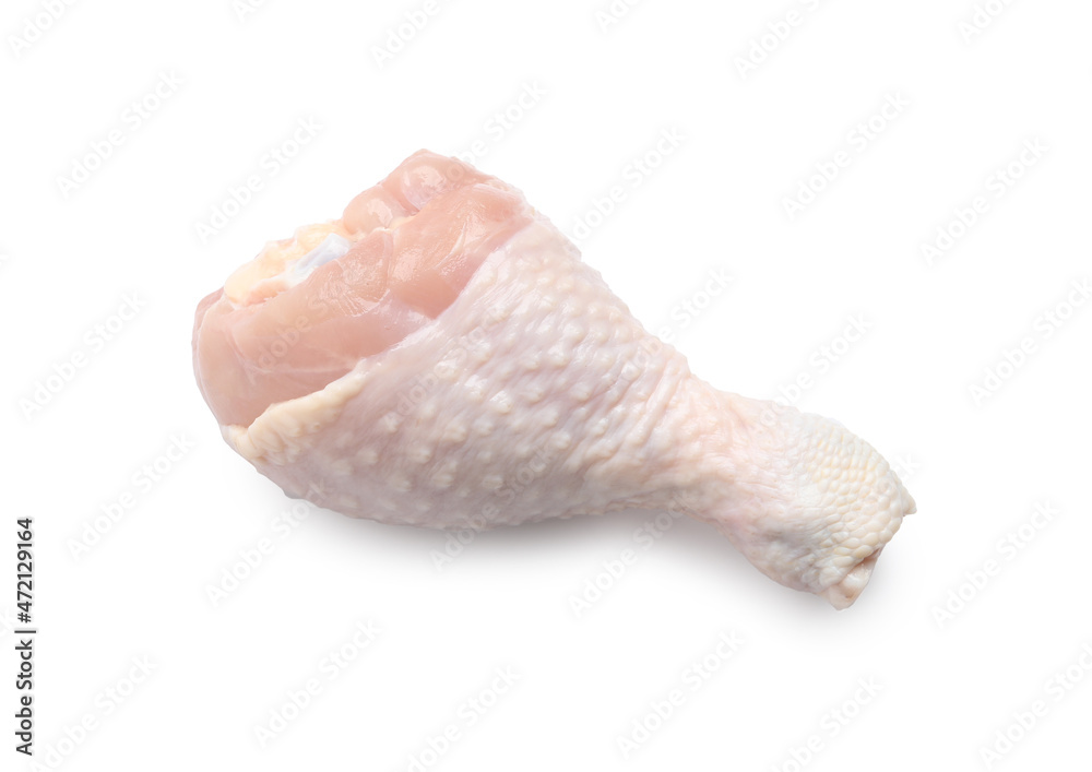Raw chicken drumstick isolated on white. Fresh meat Raw chicken drumstick isolated on white. Fresh meat