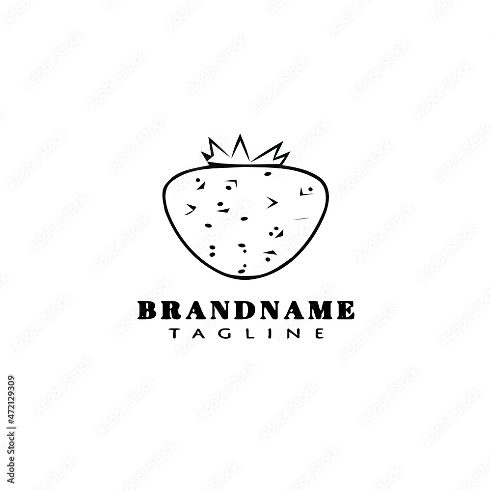 strawberry logo cartoon icon design template vector