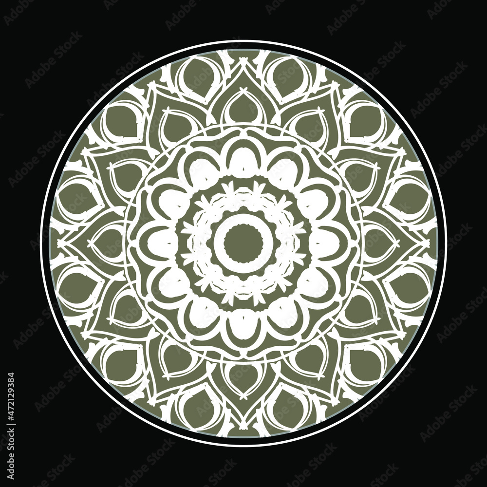 Circular pattern in the form of mandala with flower for henna mandala tattoo decoration Circular pattern in the form of mandala with flower for henna mandala tattoo decoration