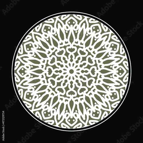 Circular pattern in the form of mandala with flower for henna mandala tattoo decoration