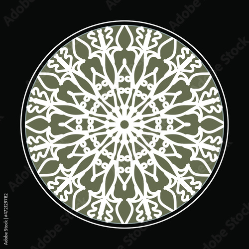 Circular pattern in the form of mandala with flower for henna mandala tattoo decoration