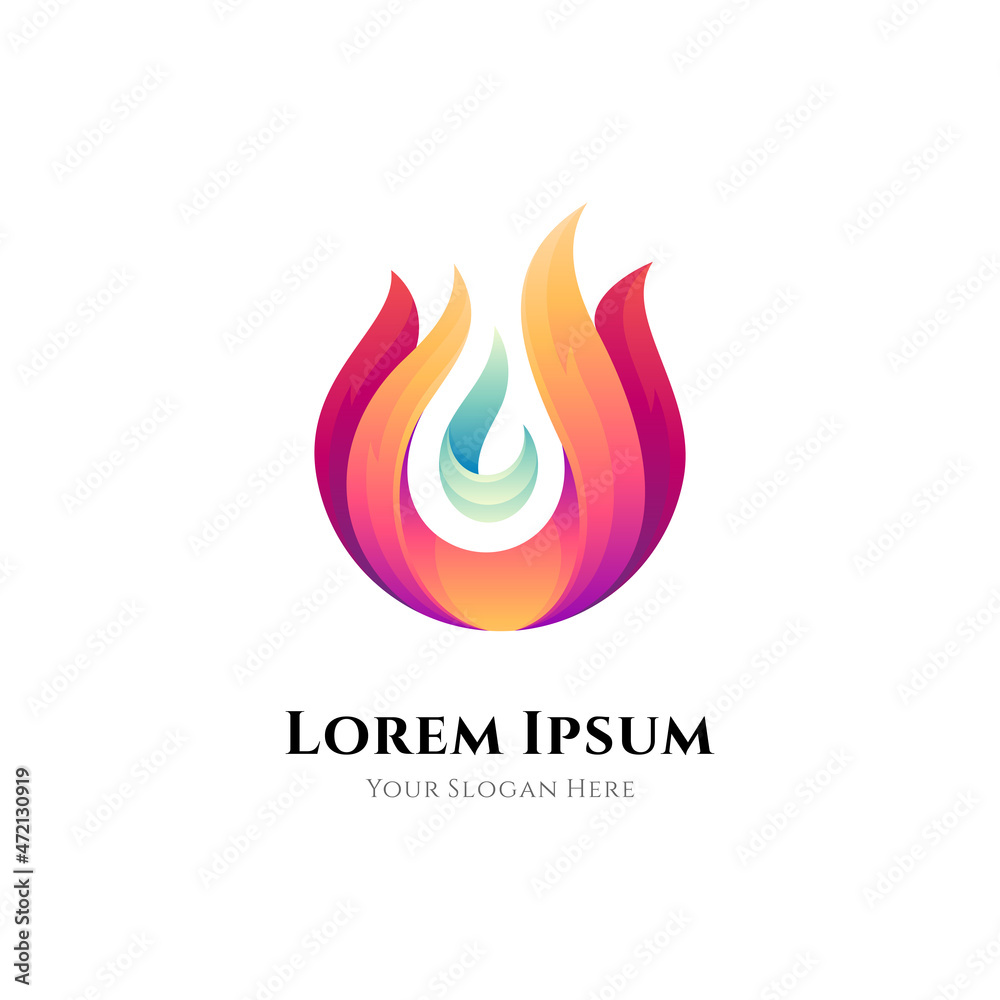 Abstract fire gradient logo template ready for use Abstract fire gradient logo template ready for use