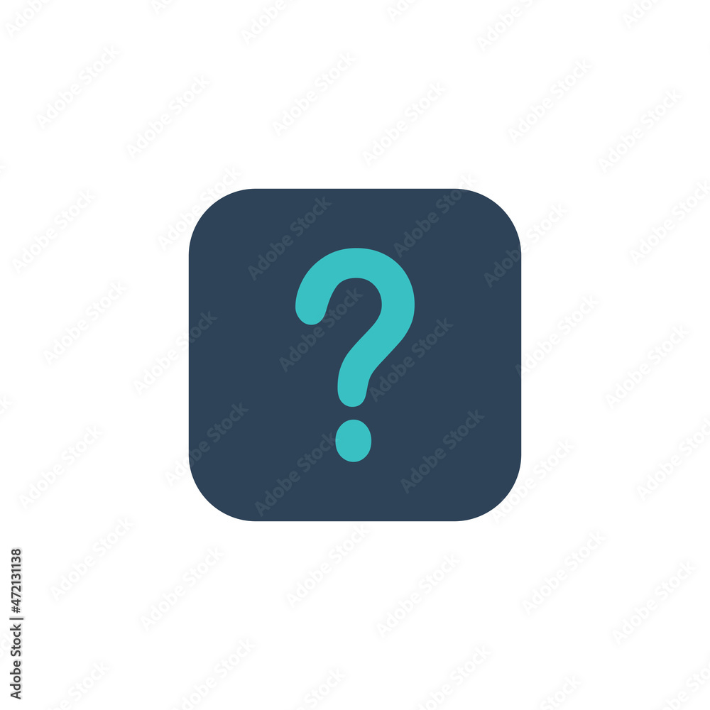flat blue question mark icon on white background flat blue question mark icon on white background