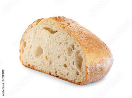 Freshly baked sodawater bread isolated on white