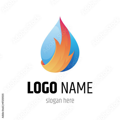 Fire and water logo template © Dina