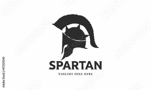 Vector Logo Spartan, Vector Logo Sparta, Logo Spartan Helm, vetor illustration