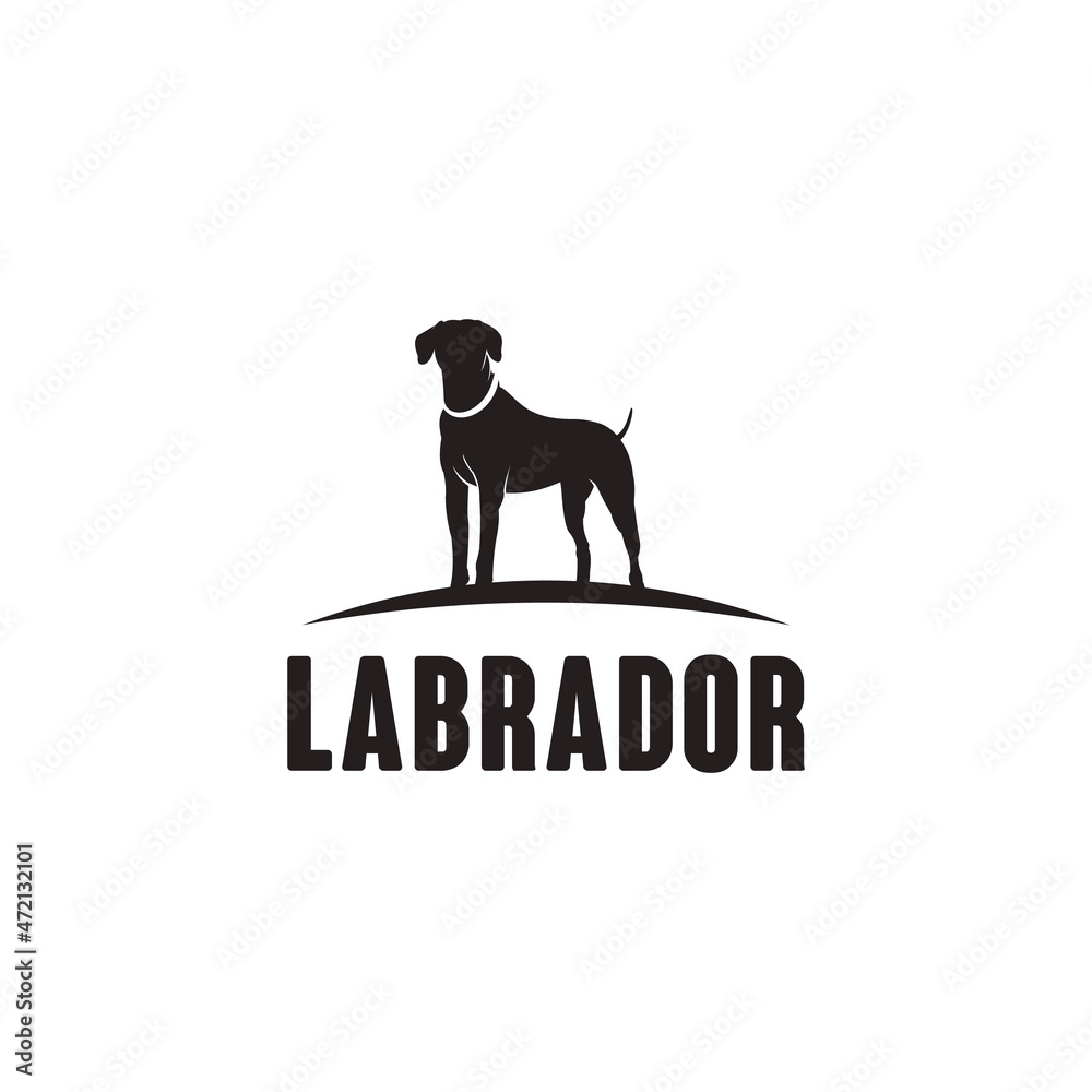 Labrador retriever dog logo vintage style vector illustration