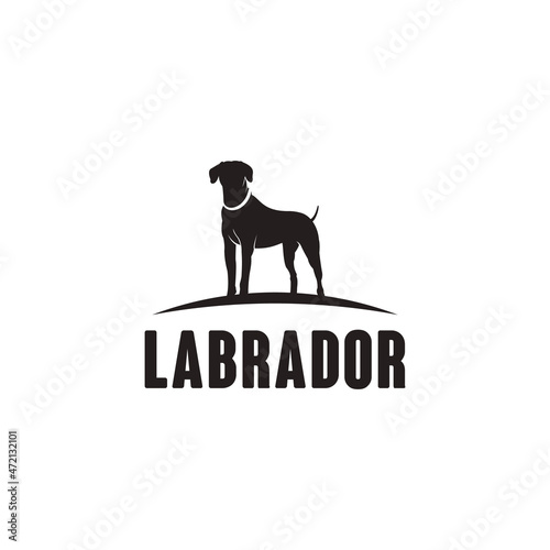 Labrador retriever dog logo vintage style vector illustration