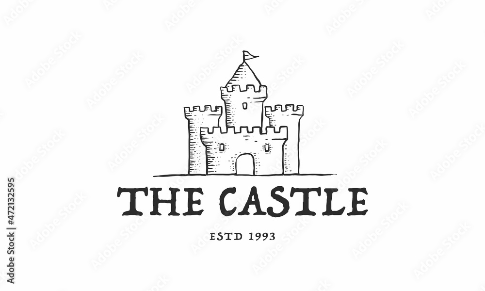stle logo design, palace, fortress logo and symbol. vector. illustration