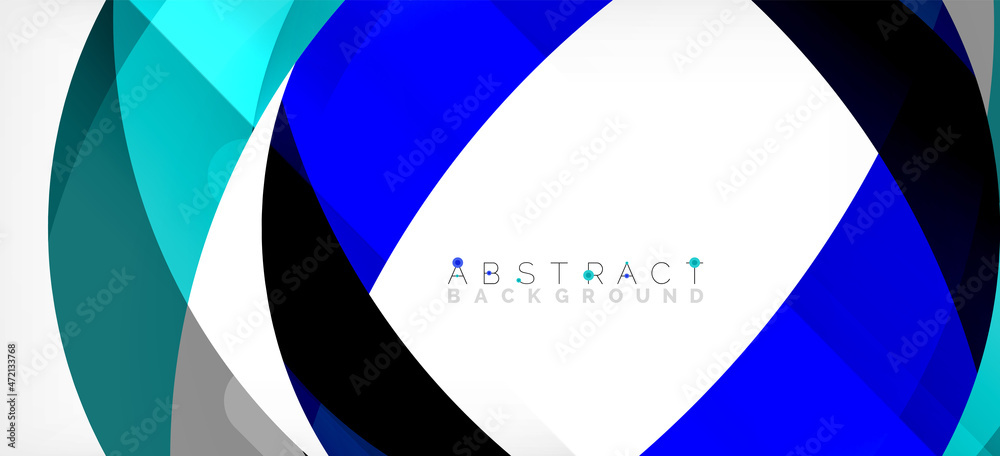 Geometric abstract background. Circle created with overlapping color shapes. Vector Illustration For Wallpaper, Banner, Background, Landing Page Geometric abstract background. Circle created with overlapping color shapes. Vector Illustration For Wallpaper, Banner, Background, Landing Page